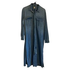 Denim Long Sleeve Shirt Dress